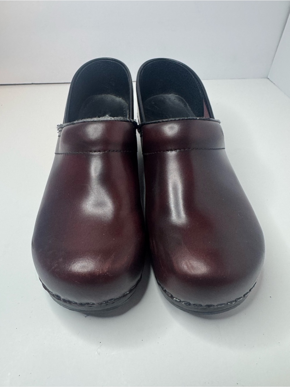 Sanita Oxblood Leather Clogs Women's Size EU40